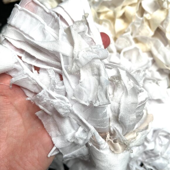 ❤️3/$30! 1/2# Lb Fabric Bundle Lot White Ruffle Fringe Mummy Halloween Cosplay - Picture 4 of 6